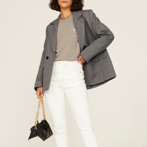 NWT ANINE BING Gray Herringbone Becky Blazer Small S - Picture 3 of 9